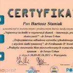 Certyfikat dr. Bartosz Staniak
